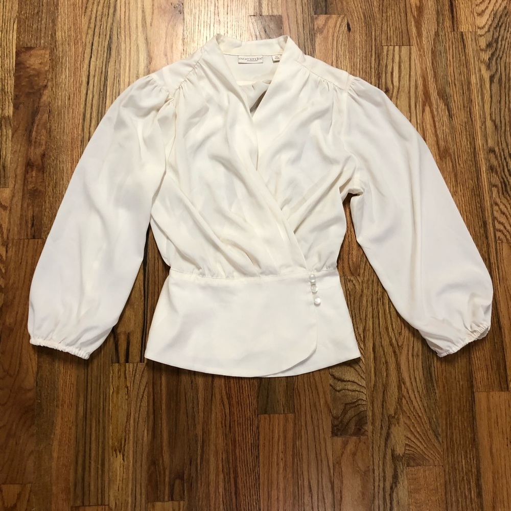 NY&C White Wrap Blouse